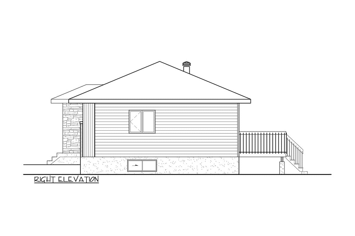 Plan 80992PM: Contemporary Bungalow House Plan Under 1000 Square Feet with 2 Bedrooms - Image #4 - Bungalow, Contemporary