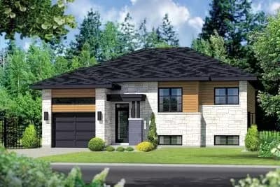 Split Level Modern House Plan Just Under 1000 Square Feet