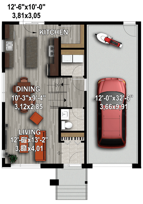 Plan 80997PM: Contemporary Split-level Home Plan with Storage in 1-Car Garage - Floor Plan - Main Level - Contemporary, Modern, Northwest