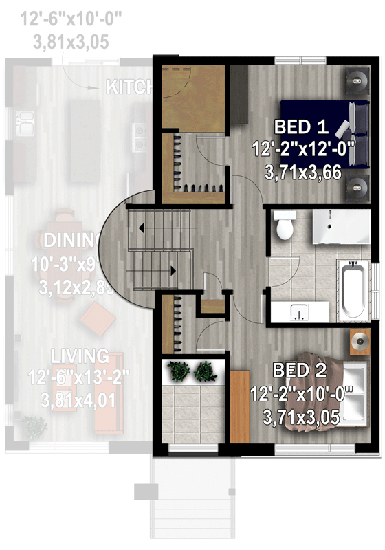 Plan 80997PM: Contemporary Split-level Home Plan with Storage in 1-Car Garage - Floor Plan - 2nd Floor - Contemporary, Modern, Northwest
