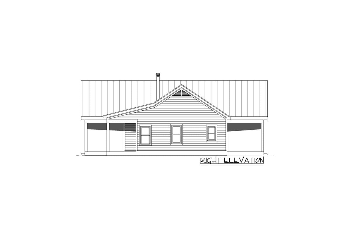 Plan 680106VR: Craftsman Ranch Home with a Two-Sided Fireplace in Master Bedroom and Great Room - 1200 Sq Ft - Image #5 - Country, Craftsman, Mountain, Ranch