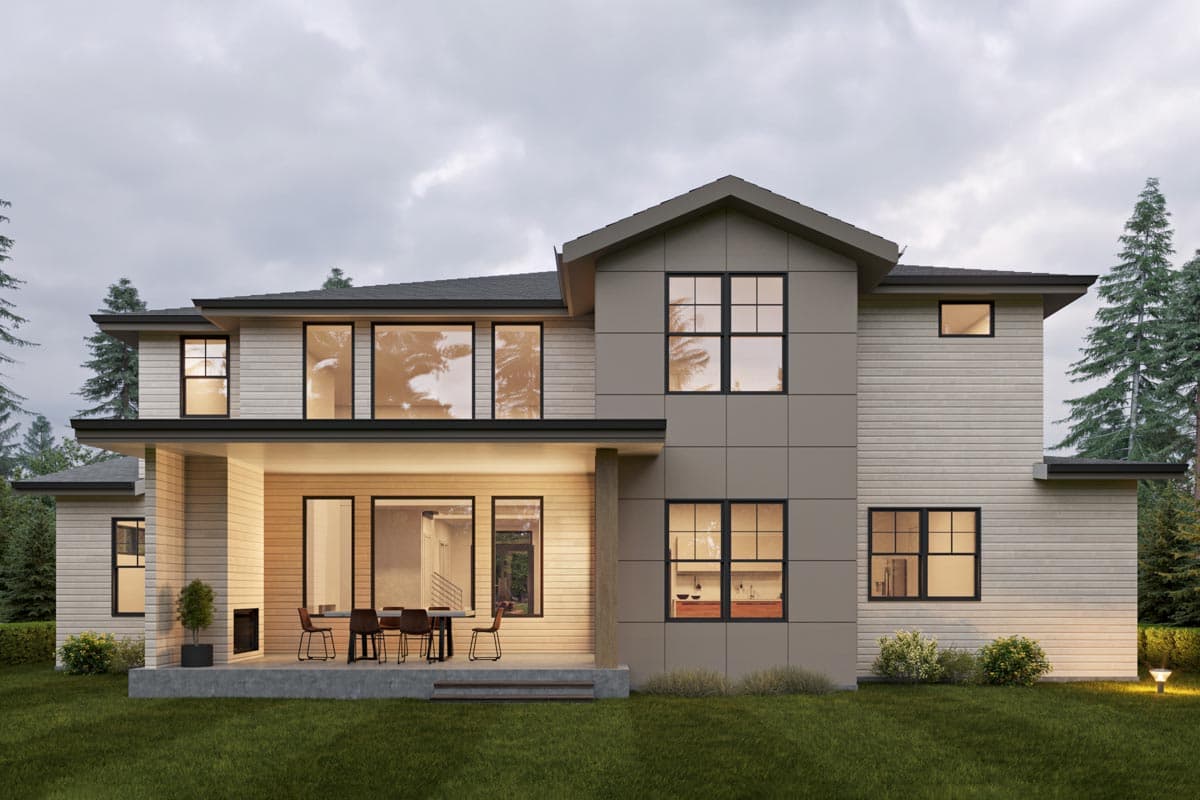 Plan 666201RAF: Over 4,000 Square Foot New American Home Plan with Office and Bonus Room - Image #5 - Contemporary, Craftsman, Modern, Mountain, New American, Northwest
