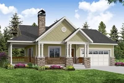 1600 Square Foot Country Home Plan with Open Concept Interior