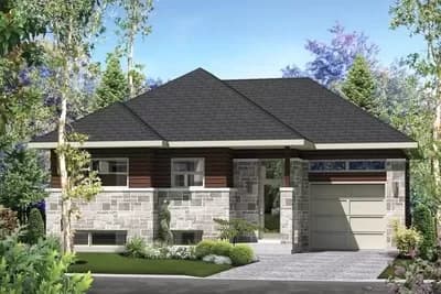 Under 1,000 Square Foot Contemporary Bungalow with Single Garage Bay