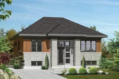 Contemporary 3-Bed House Plan Under 1100 Square Feet with Split-Level Entry
