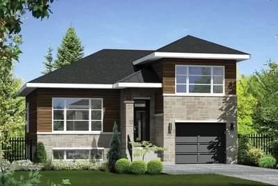 Split-Level House Plan with Home Office and Single Garage