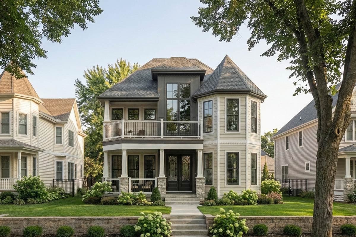 Plan image - 623221DJ:Contemporary Victorian-Style House Plan Under 2500 Square Feet with 3 Bedrooms