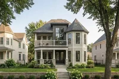 Contemporary Victorian-Style House Plan Under 2500 Square Feet with 3 Bedrooms