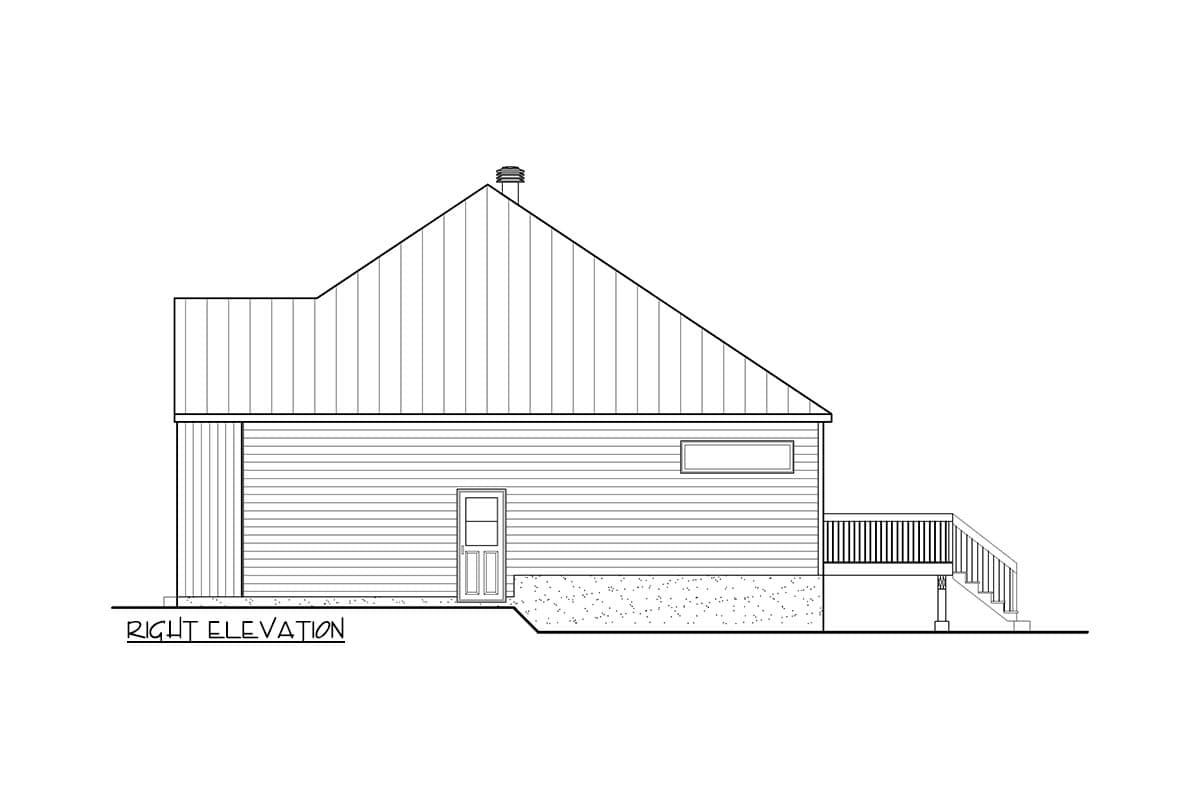 Plan 801031PM: 2-Bed Transitional-Style House Plan Under 1200 Square Feet with 1-Car Garage - Image #4 - Contemporary, New American, Transitional