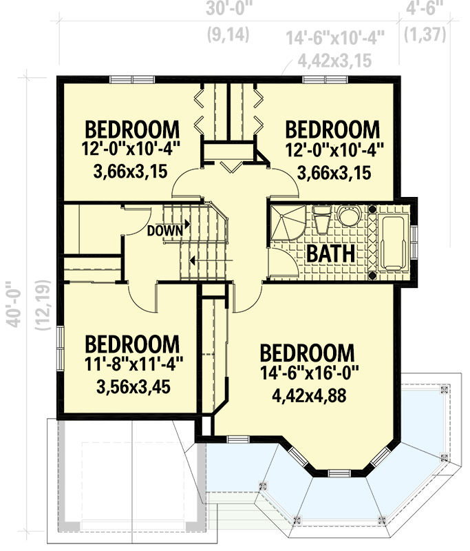 Plan 801033PM: 1787 Square Foot Victorian House Plan with 4 Upstairs Bedrooms - Floor Plan - 2nd Floor - Country, Traditional, Victorian