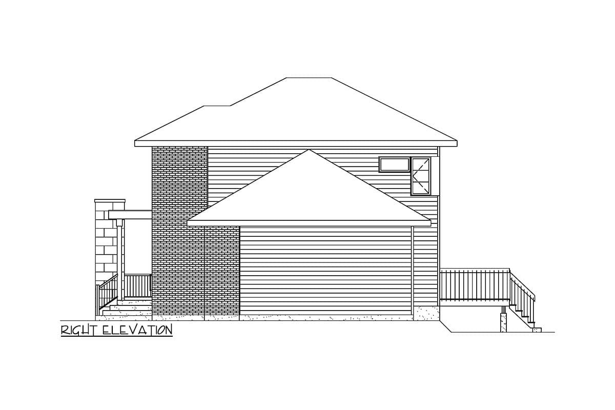 Plan 801034PM: Modern 1545 Square Foot 3-Bed 2-Story House Plan  - Image #4 - Contemporary, Northwest, Transitional