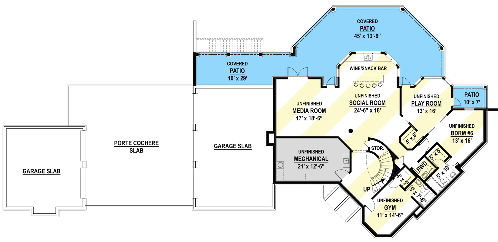 Plan 12126JL: 4-Bed French Country House Plan Around 3,000 Square Feet - Floor Plan - Optional Lower Level - Country, European, French Country, Southern