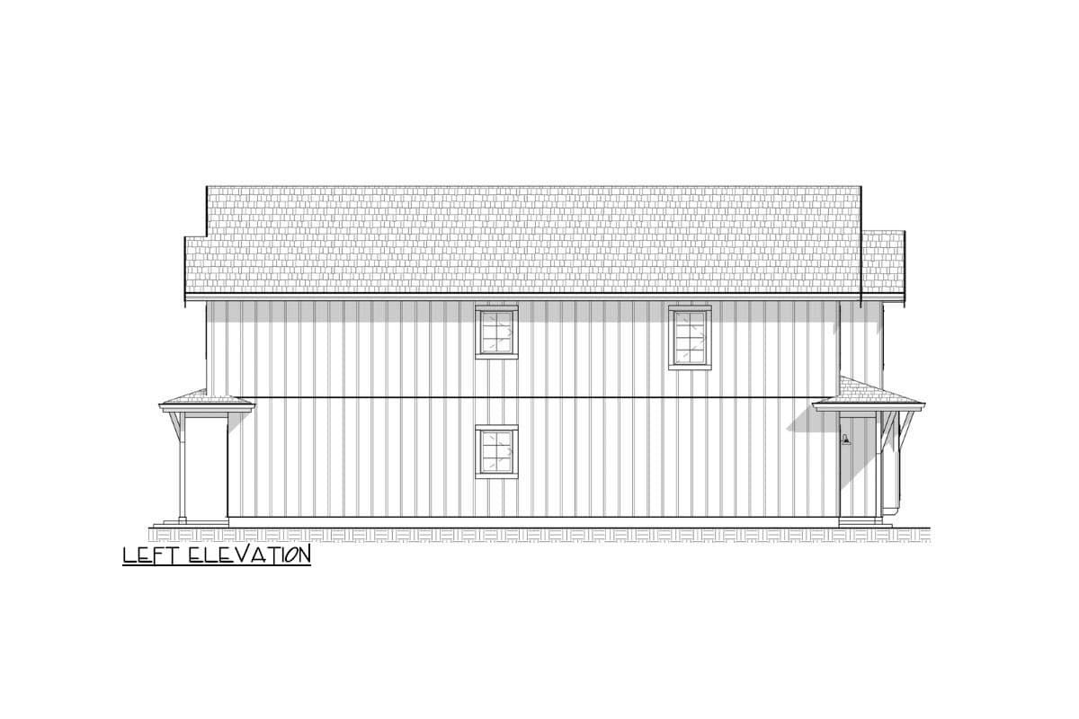 Plan 330000WLE: 22-Foot-Wide 4-Bedroom Farmhouse Plan - Image #4 - Country, Craftsman, Farmhouse, New American
