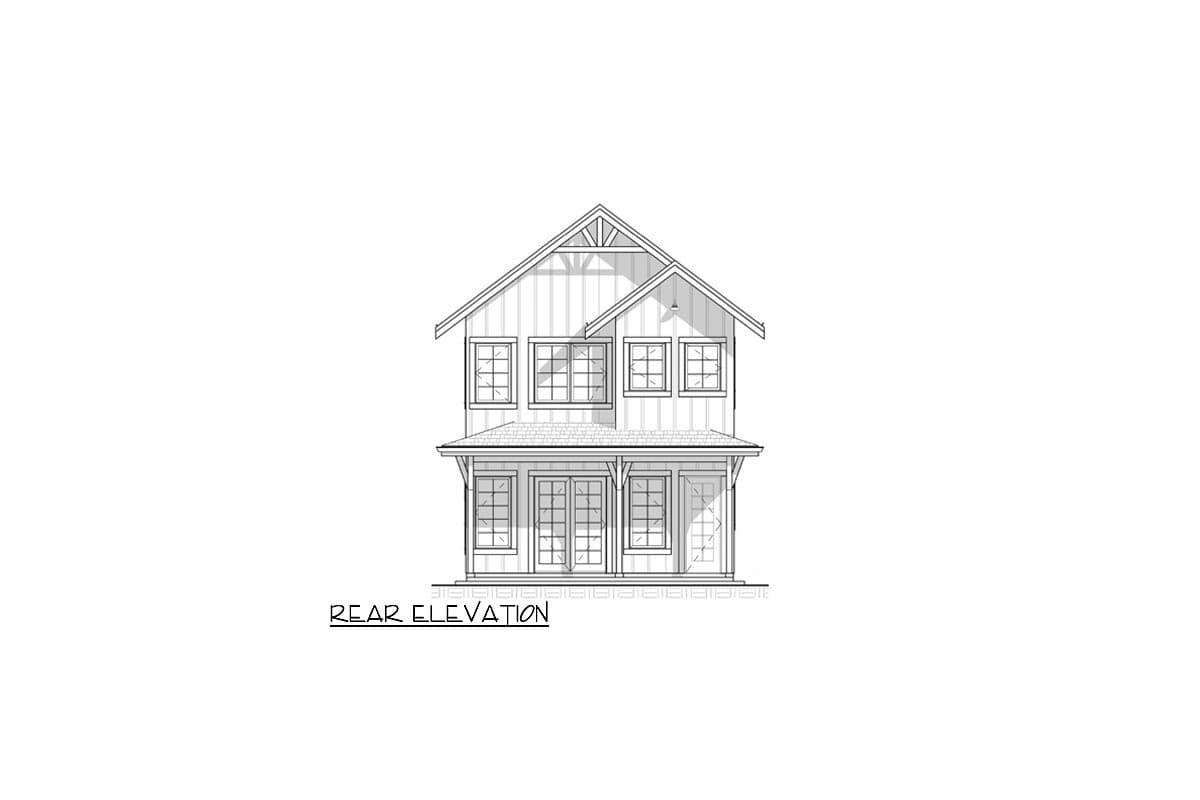 Plan 330000WLE: 22-Foot-Wide 4-Bedroom Farmhouse Plan - Image #5 - Country, Craftsman, Farmhouse, New American