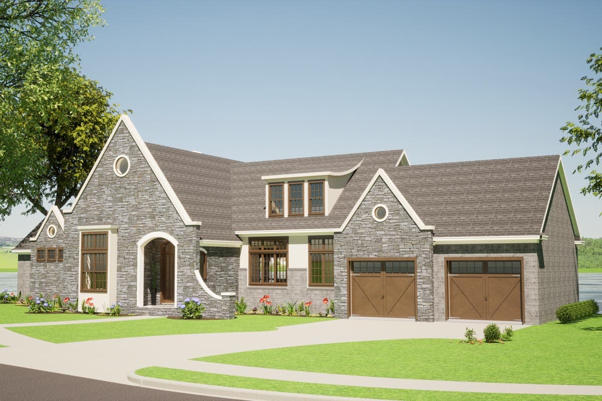 Plan 86373HH: Transitional European House Plan with Finished Basement and Large Rear Porches - Image #4 - European, Southern, Traditional, Transitional