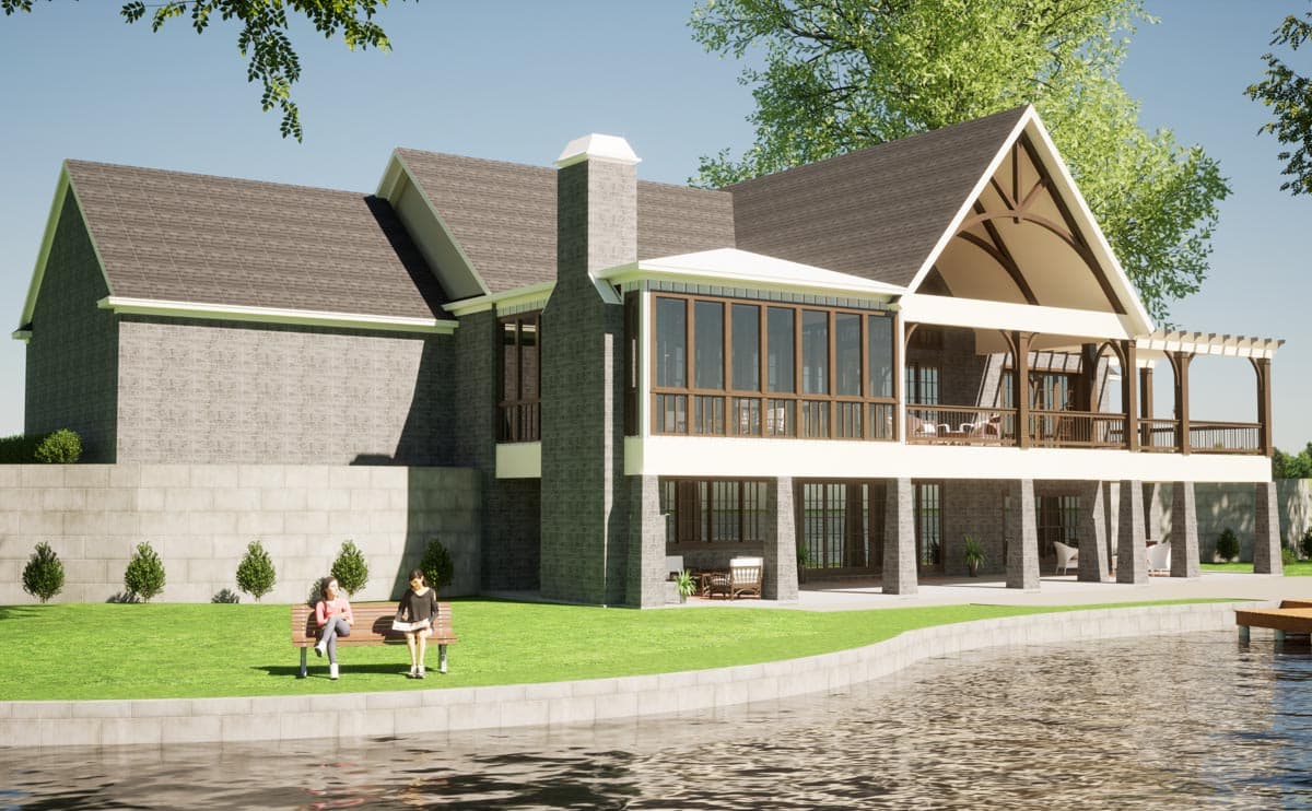 Plan 86373HH: Transitional European House Plan with Finished Basement and Large Rear Porches - Image #7 - European, Southern, Traditional, Transitional
