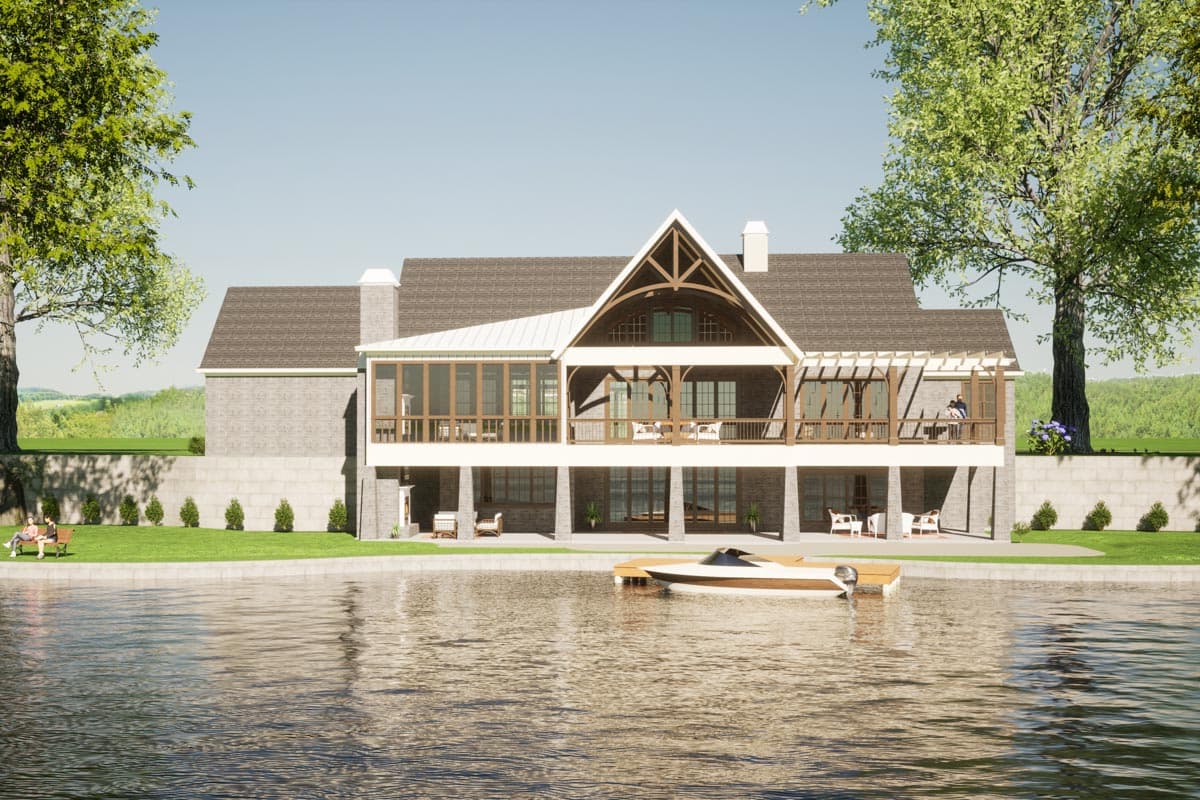Plan 86373HH: Transitional European House Plan with Finished Basement and Large Rear Porches - Image #8 - European, Southern, Traditional, Transitional