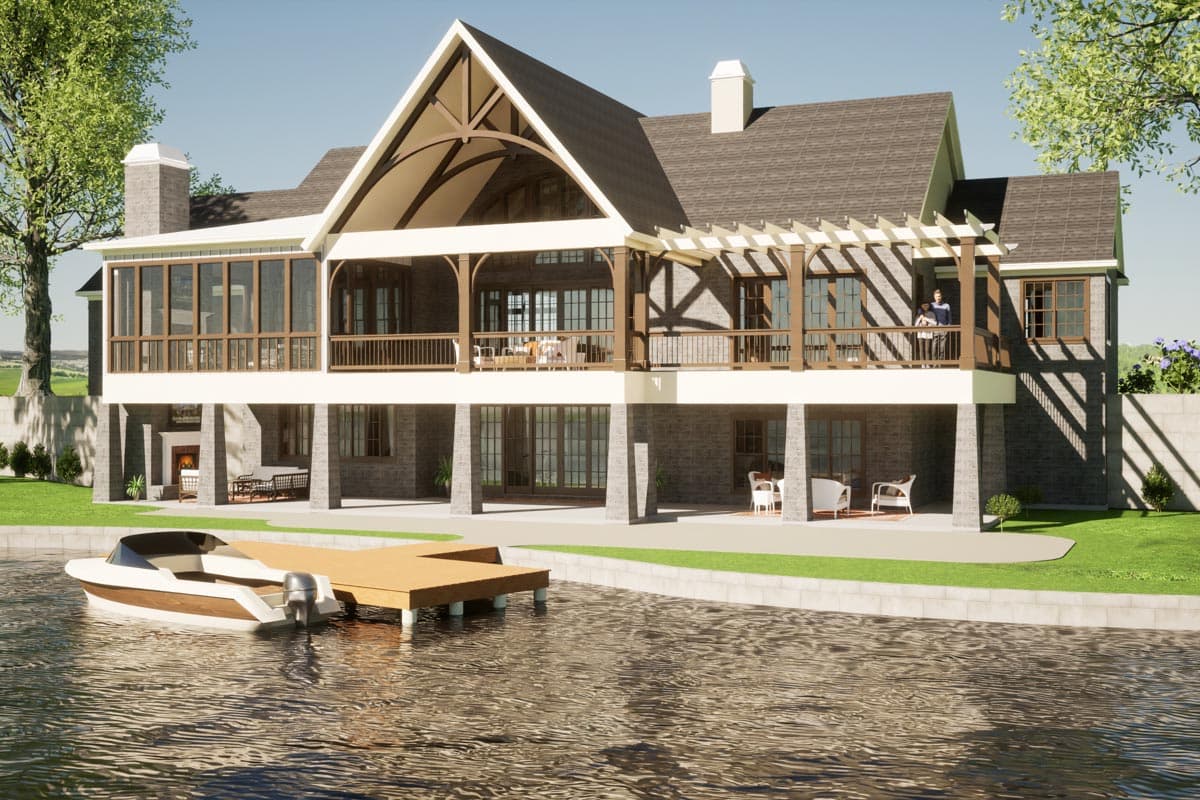 Plan 86373HH: Transitional European House Plan with Finished Basement and Large Rear Porches - Image #9 - European, Southern, Traditional, Transitional