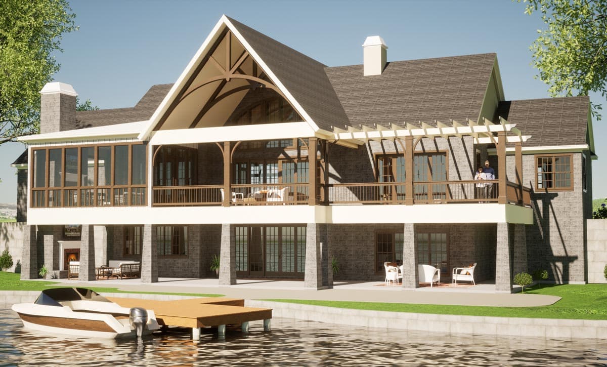 Plan 86373HH: Transitional European House Plan with Finished Basement and Large Rear Porches - Image #10 - European, Southern, Traditional, Transitional