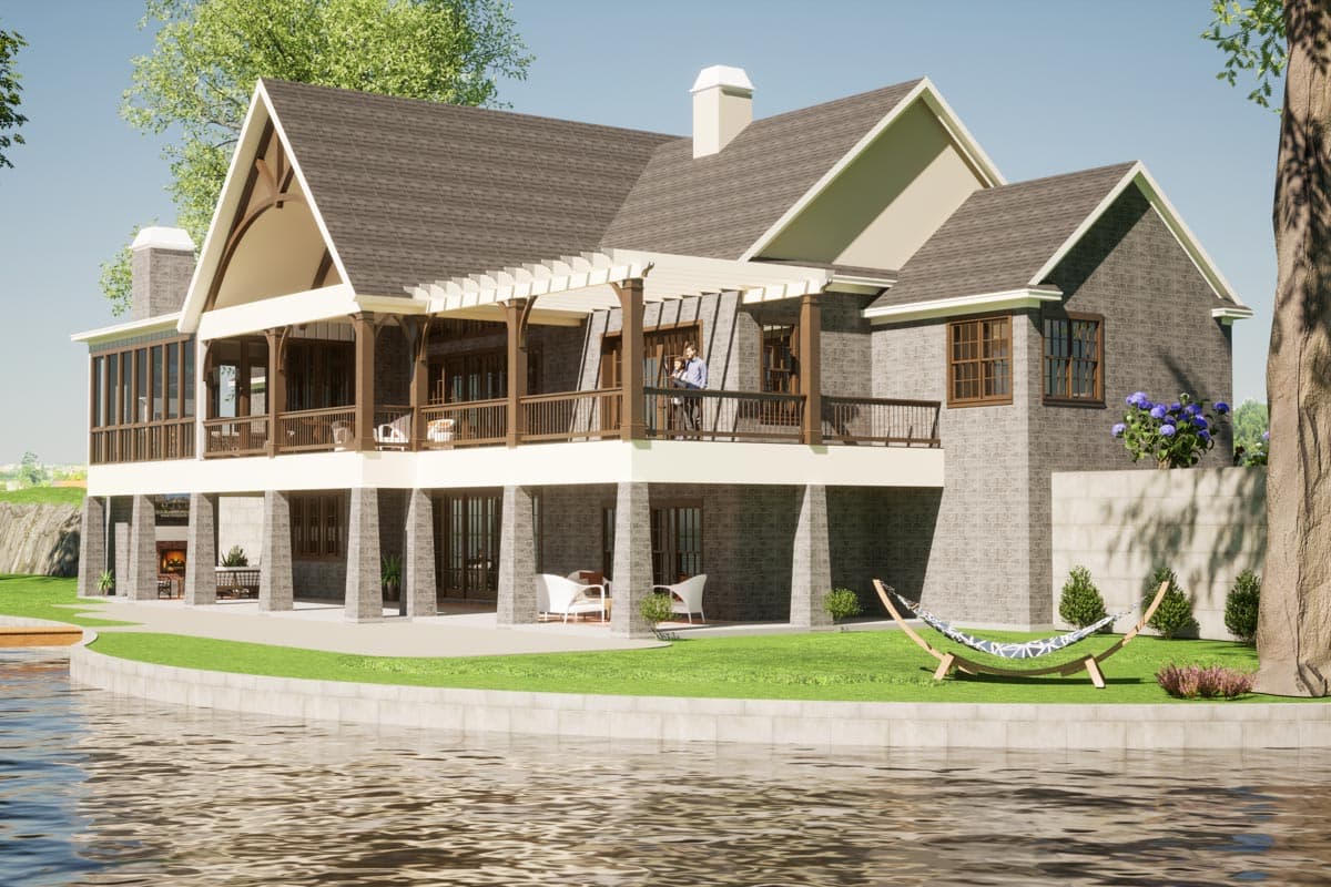 Plan 86373HH: Transitional European House Plan with Finished Basement and Large Rear Porches - Image #11 - European, Southern, Traditional, Transitional