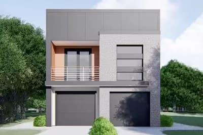 Modern Duplex for Narrow Infill Lots with Asymmetrical 3-Bed Units 