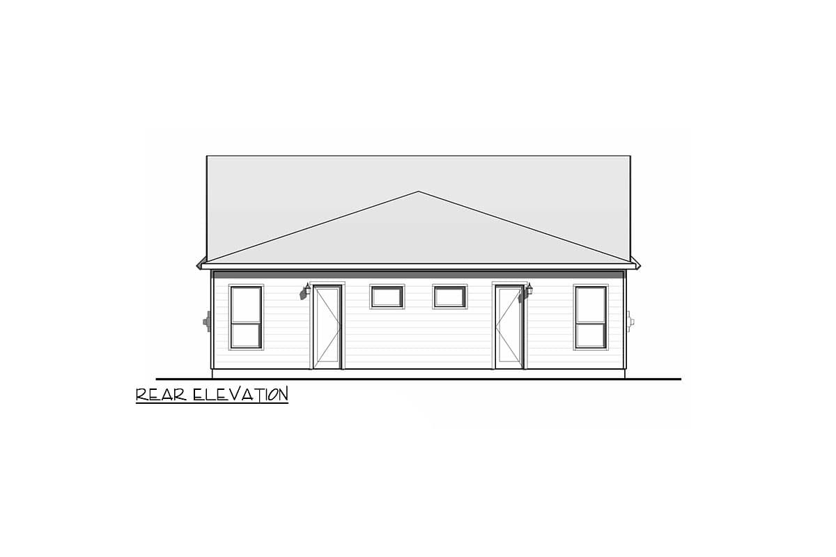 Plan 100303GHR: Duplex House Plan with Matching 1106 Square Foot 3-Bed Units - Image #5 - Country, Craftsman, New American