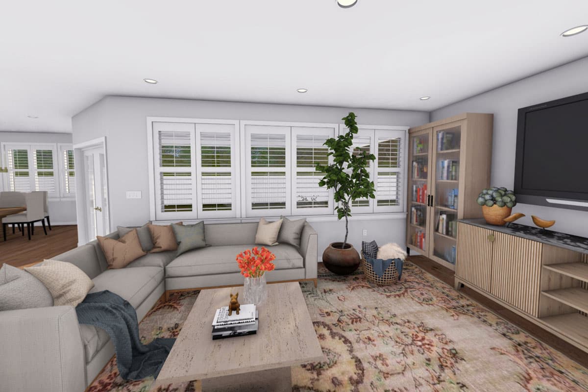 Plan 61429UT: New American Ranch Home Plan with Option to Finish Basement - 2404 Sq Ft - Virtual Tour Cover Image - Country, Craftsman, New American, Ranch