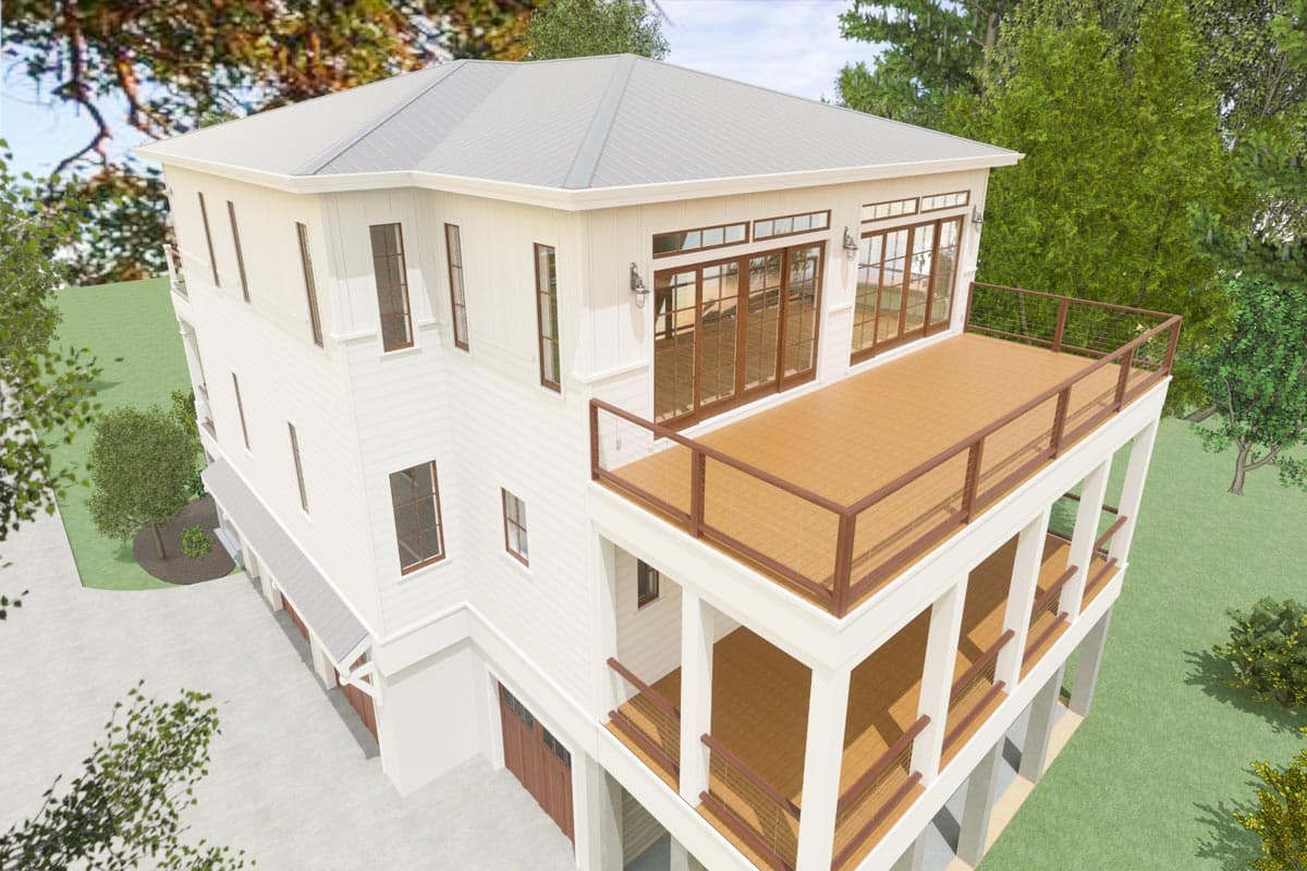 Plan 765048TWN: 4-Bed Coastal Contemporary with Elevator Under 3100 Square Feet - Image #4 - Beach, Coastal, Coastal Contemporary, Contemporary, Low Country, Southern