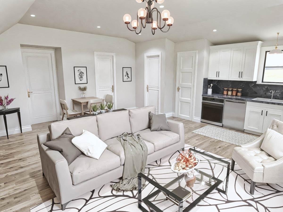 Plan 25803GE: 664 Square Foot 1-Bed Apartment Above 3-Car Garage - Image #13 - Carriage, Country, Craftsman, Mountain, New American, Rustic