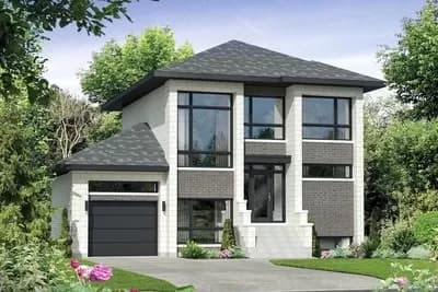 2-Story Contemporary Home Plan with Panoramic Windows