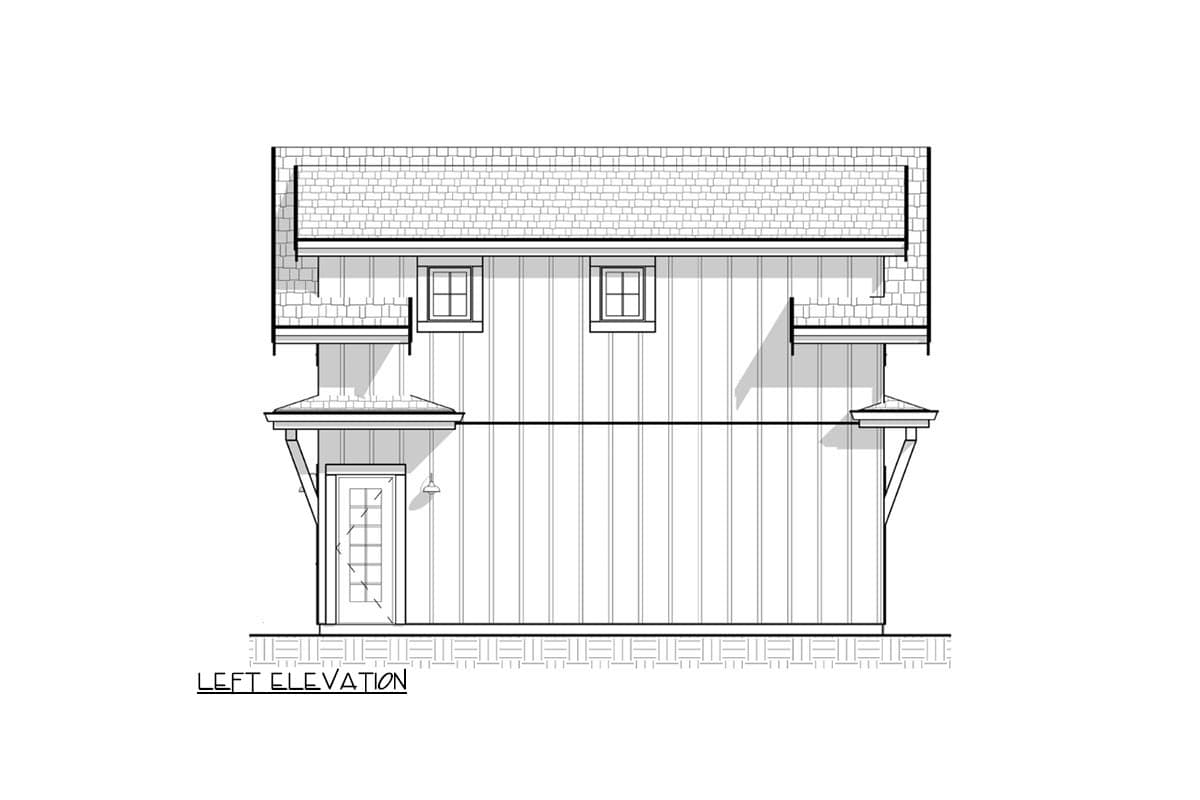 Plan 330001WLE: 503 Square Foot Craftsman ADU-Friendly Garage Apartment - Image #4 - Carriage, Country, Farmhouse, Traditional