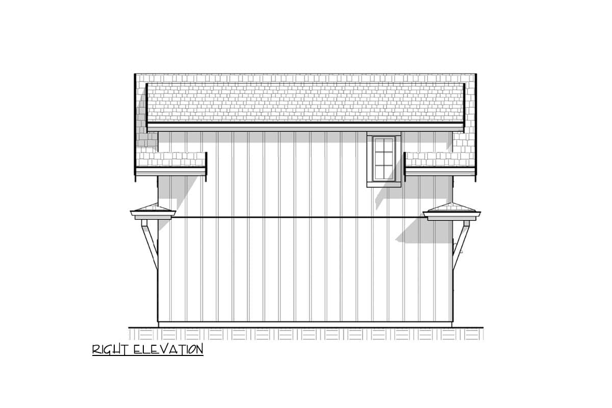 Plan 330001WLE: 503 Square Foot Craftsman ADU-Friendly Garage Apartment - Image #6 - Carriage, Country, Farmhouse, Traditional