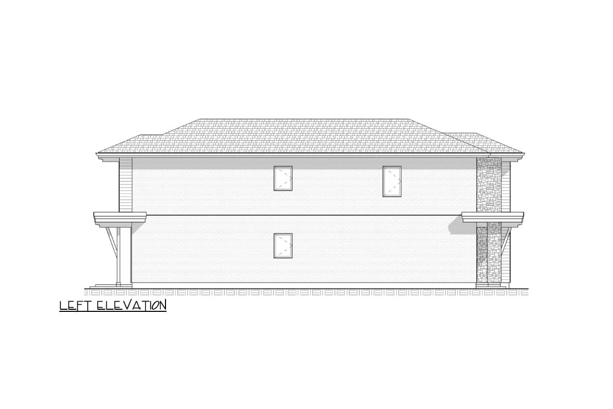 Plan 330002WLE: 2500 Square Foot Transitional House Plan Just 22-Feet Wide - Image #4 - Contemporary, Prairie, Transitional