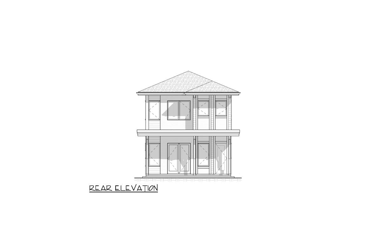 Plan 330002WLE: 2500 Square Foot Transitional House Plan Just 22-Feet Wide - Image #5 - Contemporary, Prairie, Transitional