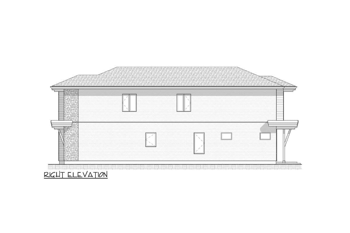 Plan 330002WLE: 2500 Square Foot Transitional House Plan Just 22-Feet Wide - Image #6 - Contemporary, Prairie, Transitional