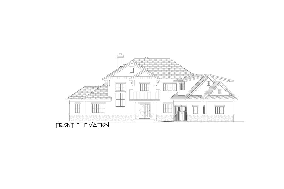 Plan 871031JEN: 4-Bed Lake House Plan with Elevator and Apartment Above Angled Garage - Image #20 - European, Transitional