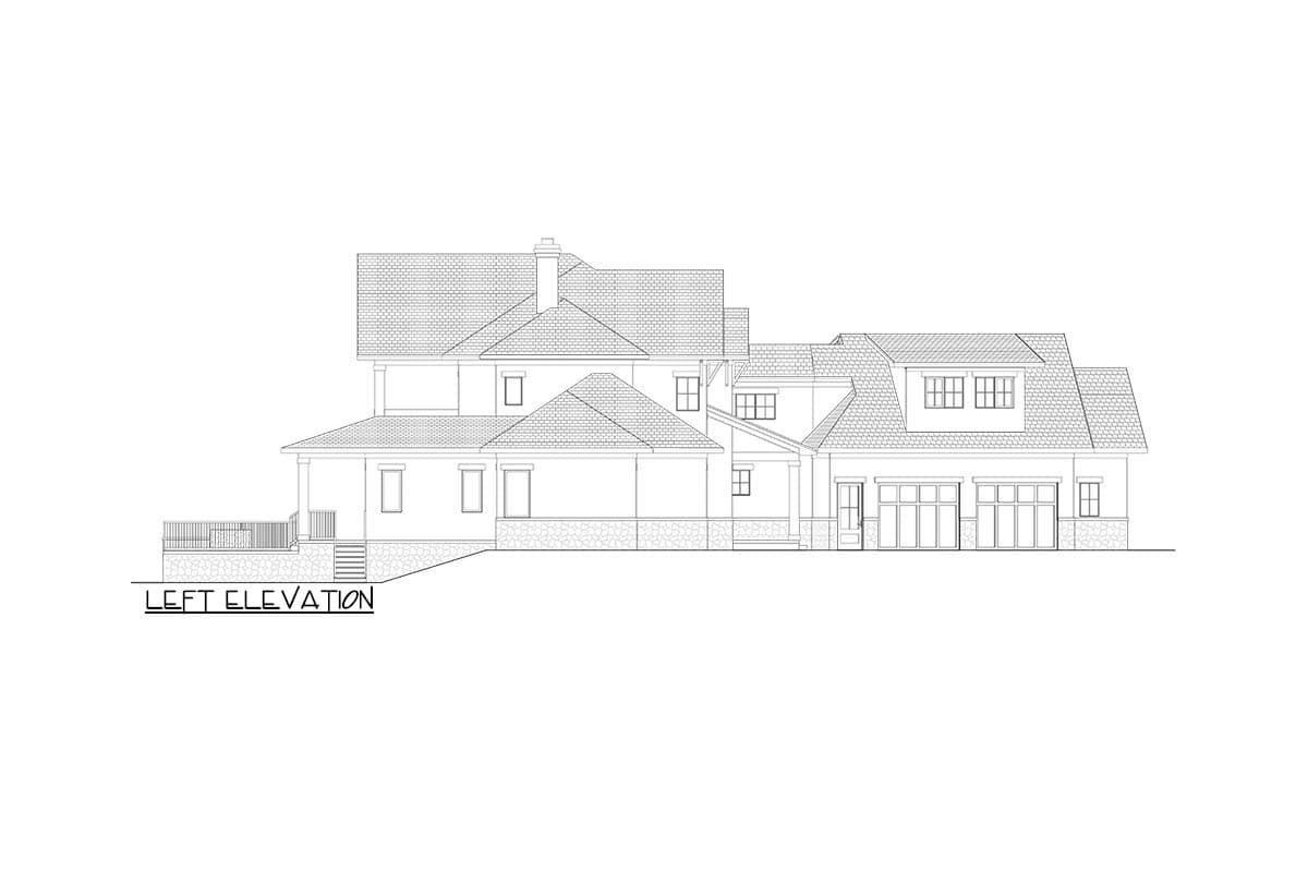Plan 871031JEN: 4-Bed Lake House Plan with Elevator and Apartment Above Angled Garage - Image #21 - European, Transitional