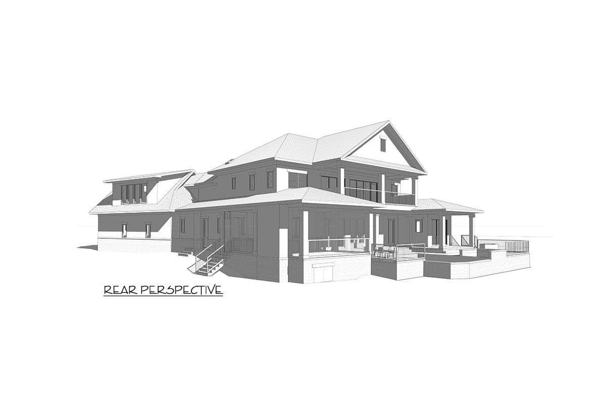 Plan 871031JEN: 4-Bed Lake House Plan with Elevator and Apartment Above Angled Garage - Image #18 - European, Transitional