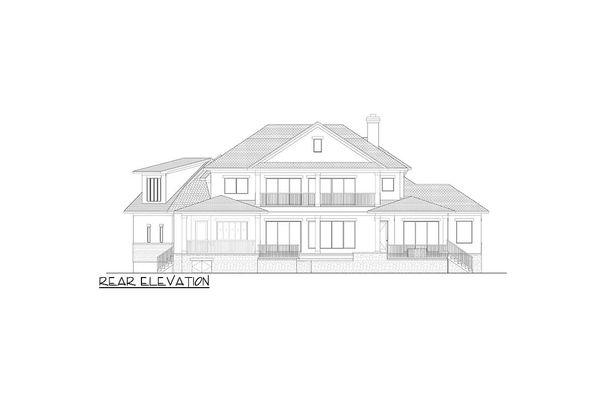 Plan 871031JEN: 4-Bed Lake House Plan with Elevator and Apartment Above Angled Garage - Image #22 - European, Transitional