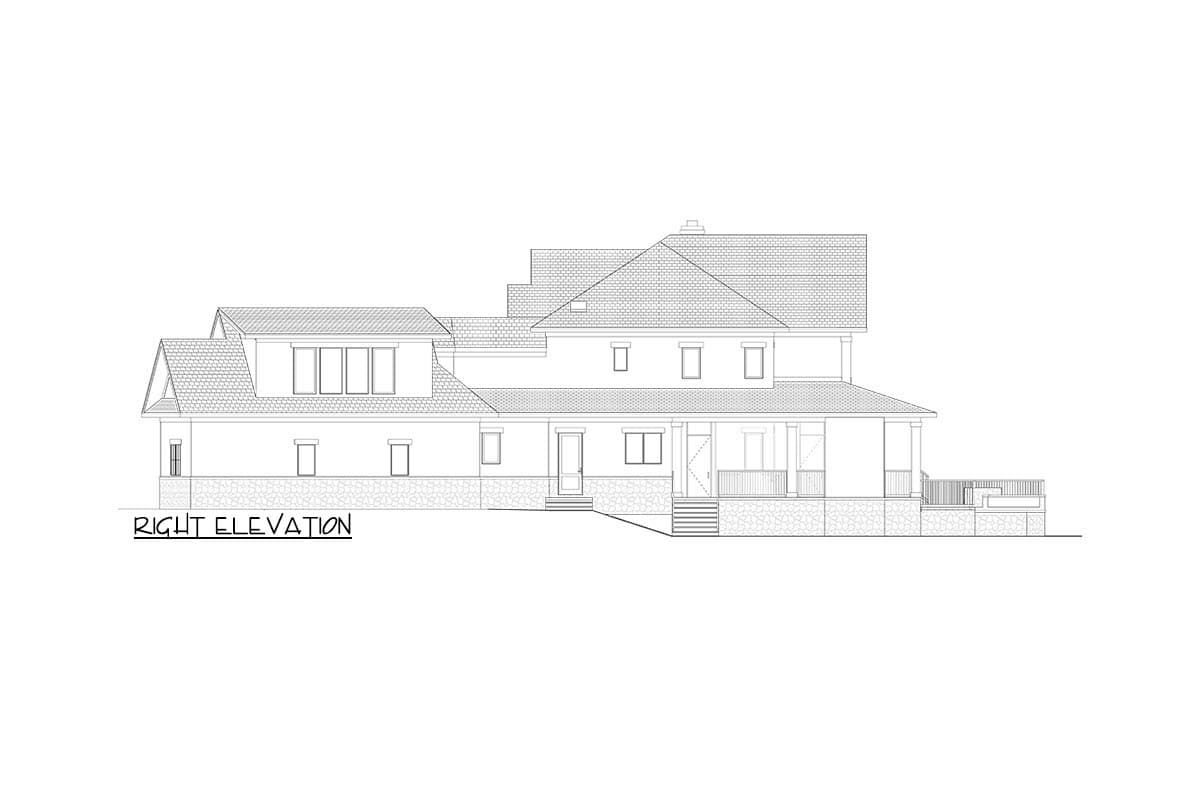 Plan 871031JEN: 4-Bed Lake House Plan with Elevator and Apartment Above Angled Garage - Image #23 - European, Transitional