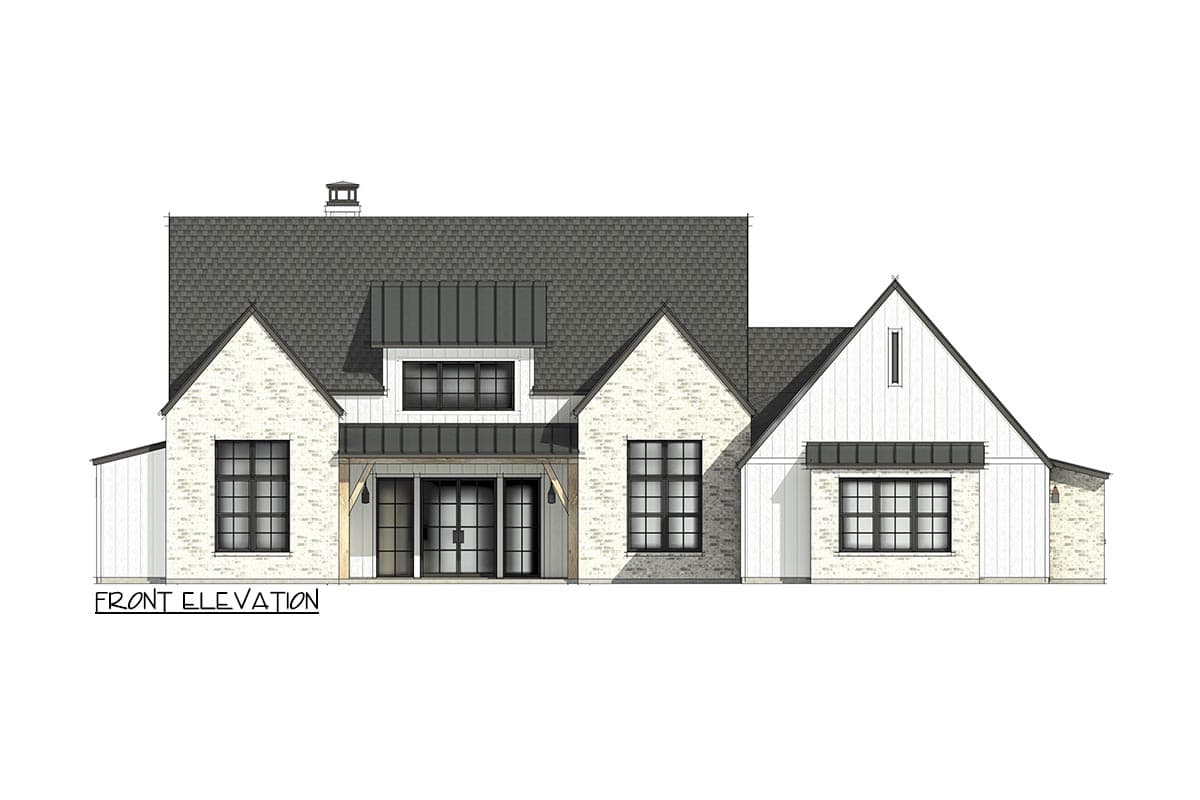 Plan 818048JSS: 4-Bed Transitional Farmhouse Plan Under 2900 Square Feet with Vaulted Great Room - Image #16 - Modern Farmhouse, New American, Ranch, Transitional