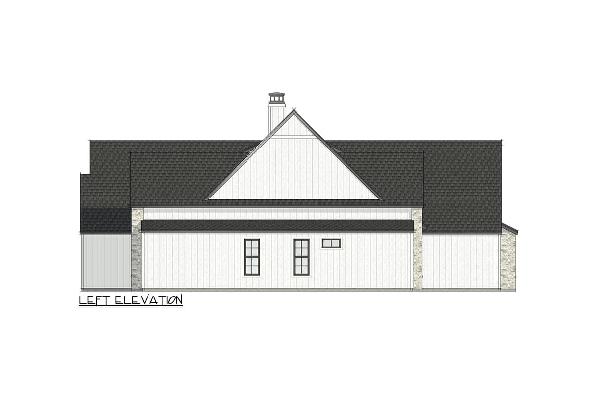 Plan 818048JSS: 4-Bed Transitional Farmhouse Plan Under 2900 Square Feet with Vaulted Great Room - Image #17 - Modern Farmhouse, New American, Ranch, Transitional