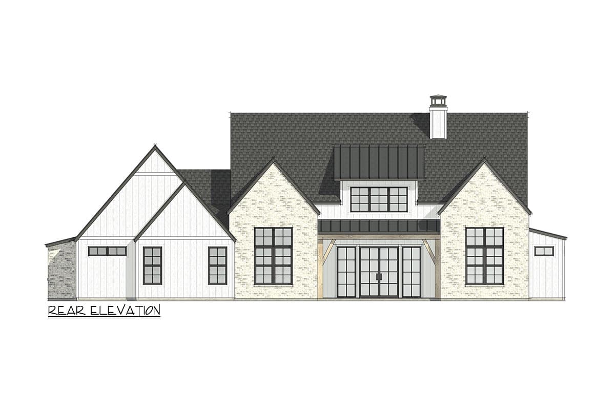 Plan 818048JSS: 4-Bed Transitional Farmhouse Plan Under 2900 Square Feet with Vaulted Great Room - Image #18 - Modern Farmhouse, New American, Ranch, Transitional