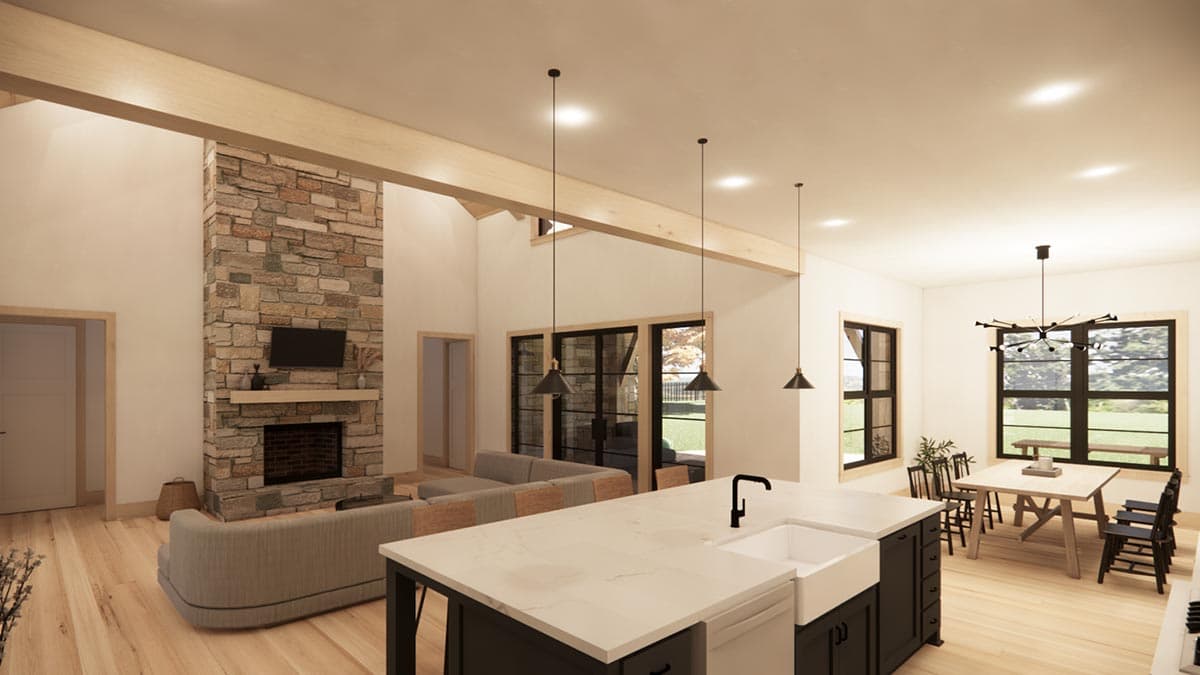 Plan 818048JSS: 4-Bed Transitional Farmhouse Plan Under 2900 Square Feet with Vaulted Great Room - Image #15 - Modern Farmhouse, New American, Ranch, Transitional