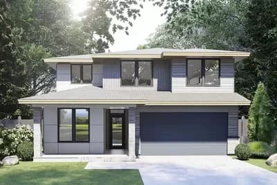 2-Story Contemporary Home Plan with Flex Room Giving you a Potential Fifth Bedroom