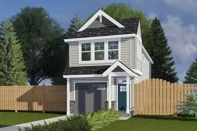 15-Foot-Wide 3-Bed House Plan Under 1,600 Square Feet