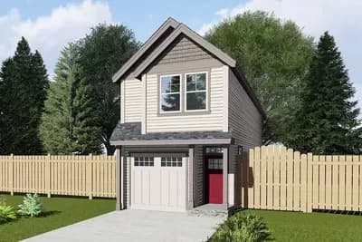Narrow 3-Bed House Under 1600 Square Feet for an Infill Lot