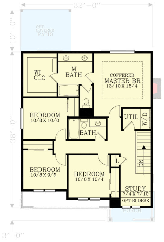 Plan 28090J: Traditional 2-Story House Plan with Open Main Level - Floor Plan - 2nd Floor