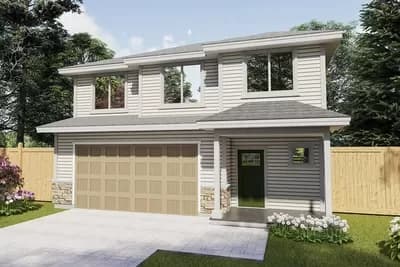 Transitional 2-Story House Plan with Double Garage