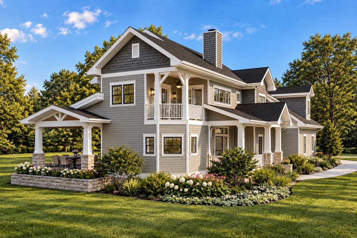 Plan 871032JEN: New American Country House Plan with Screened Porch and Main-level Master Bedroom - Image #5 - Country, Craftsman, New American, Traditional